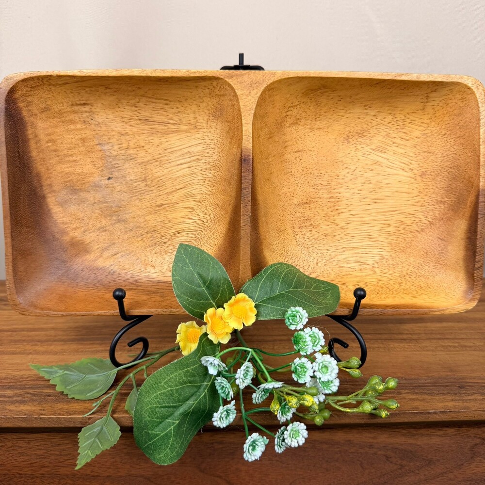 Beekman Home Handcrafted Wooden Divided Serving Bowl Philippines